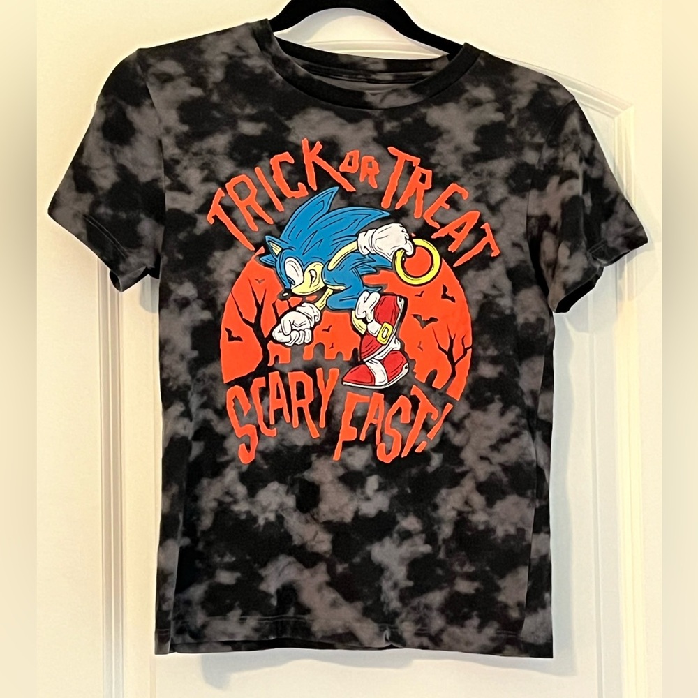 Sonic the Hedgehog Black Tie-Dye Kids T-Shirt